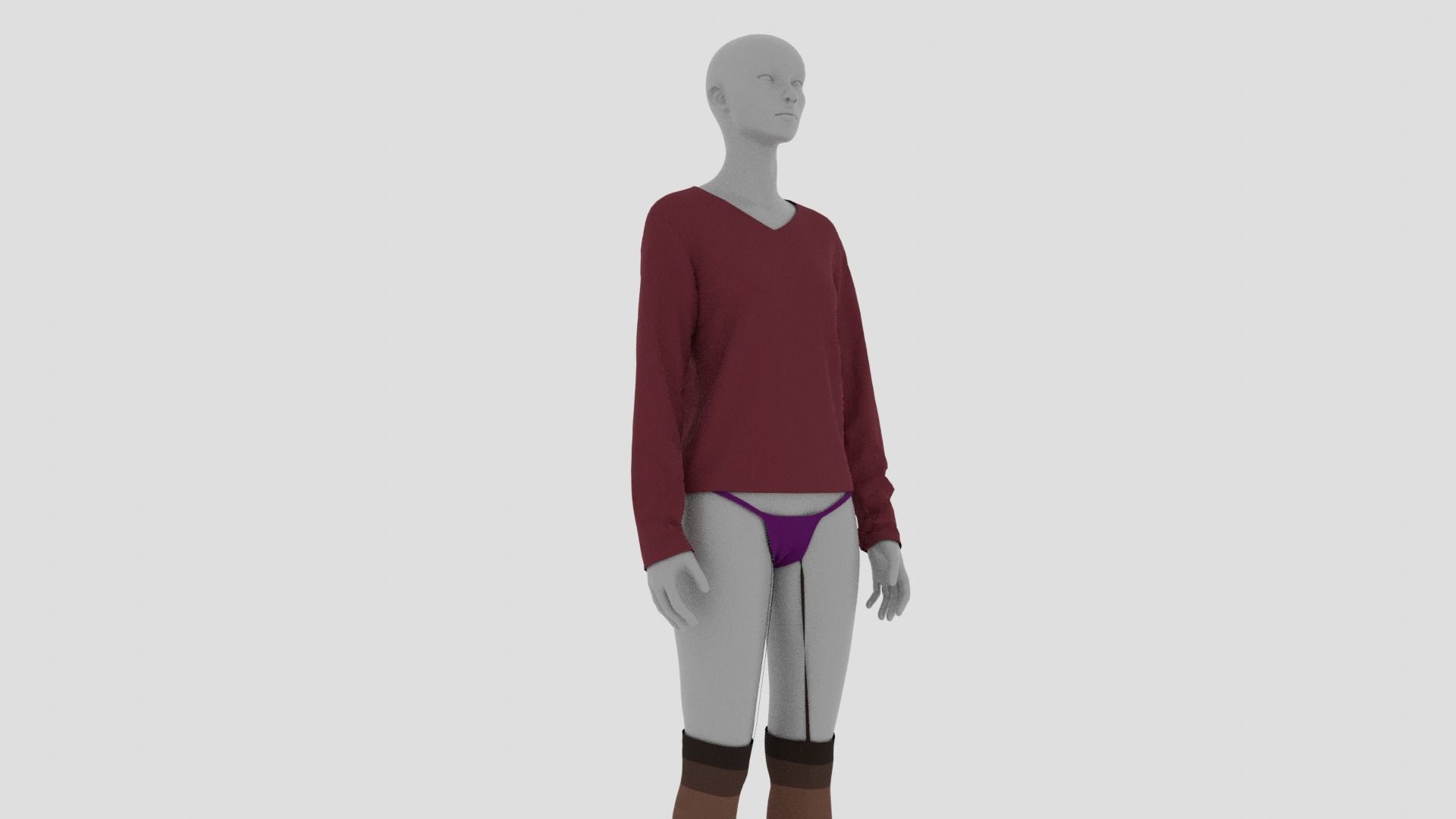 Womens Dress - Female Outfit Clothes Low-poly 3D model_6