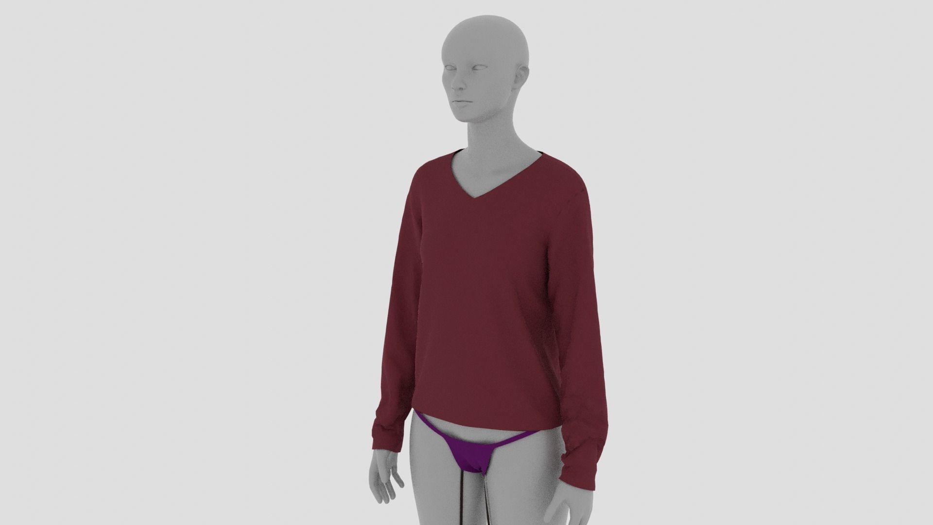 Womens Dress - Female Outfit Clothes Low-poly 3D model_11