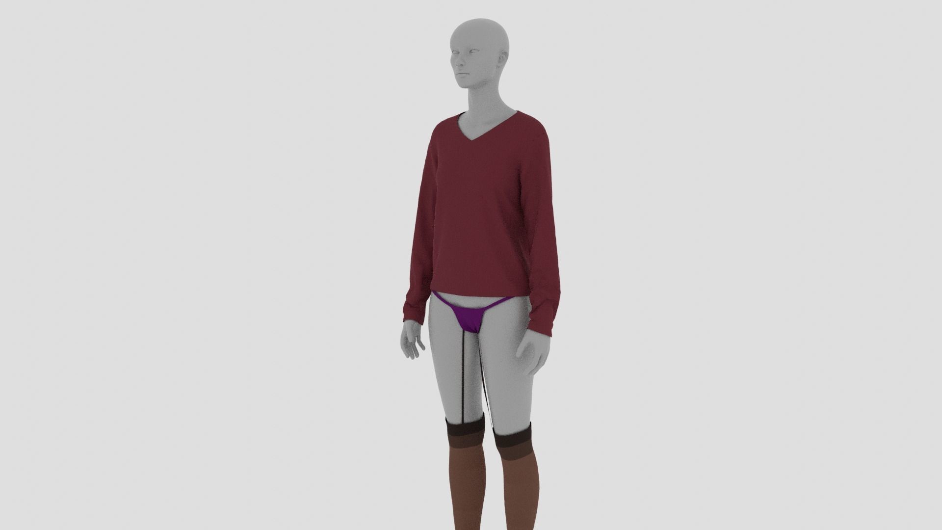 Womens Dress - Female Outfit Clothes Low-poly 3D model_2