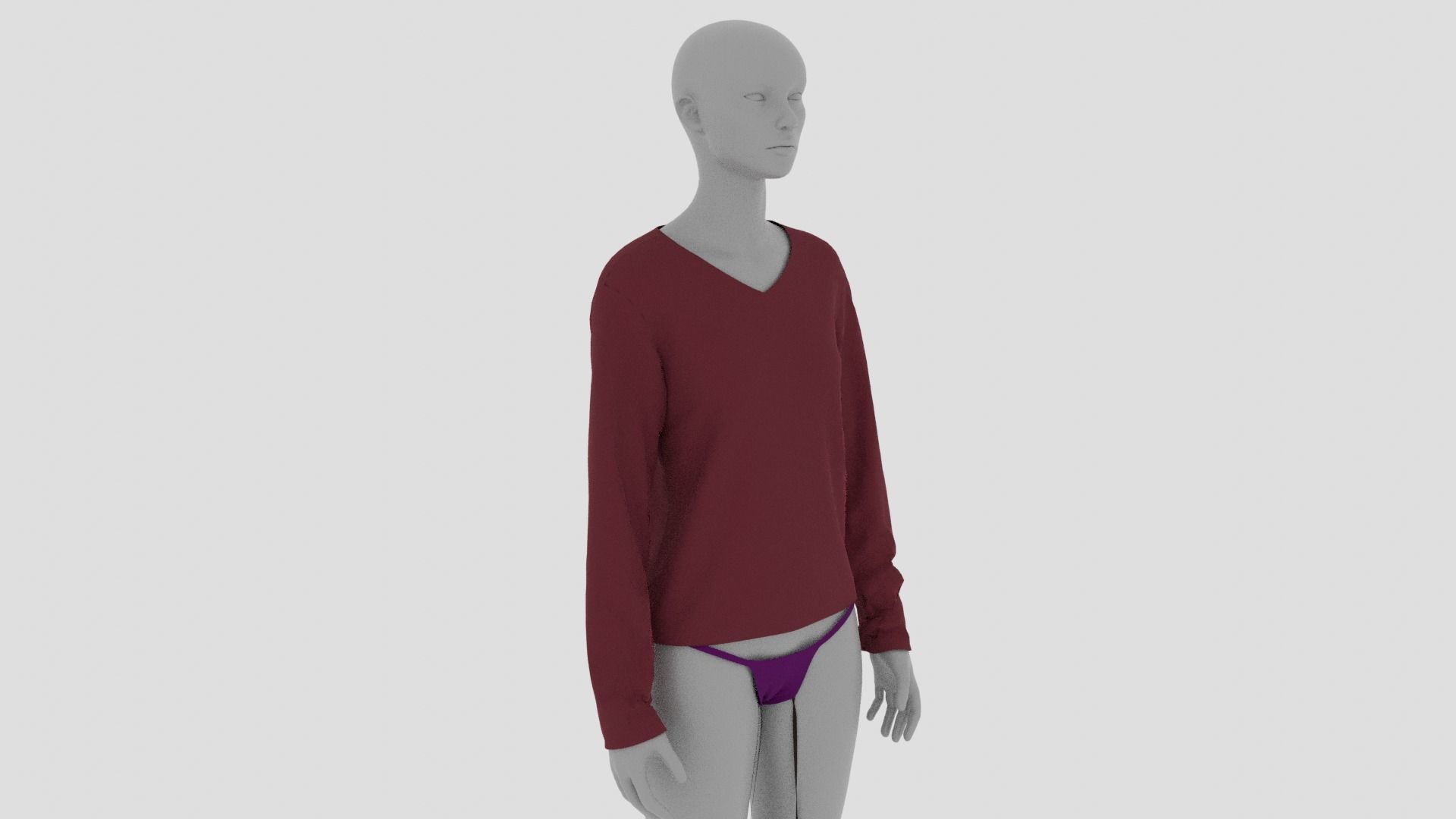Womens Dress - Female Outfit Clothes Low-poly 3D model_9