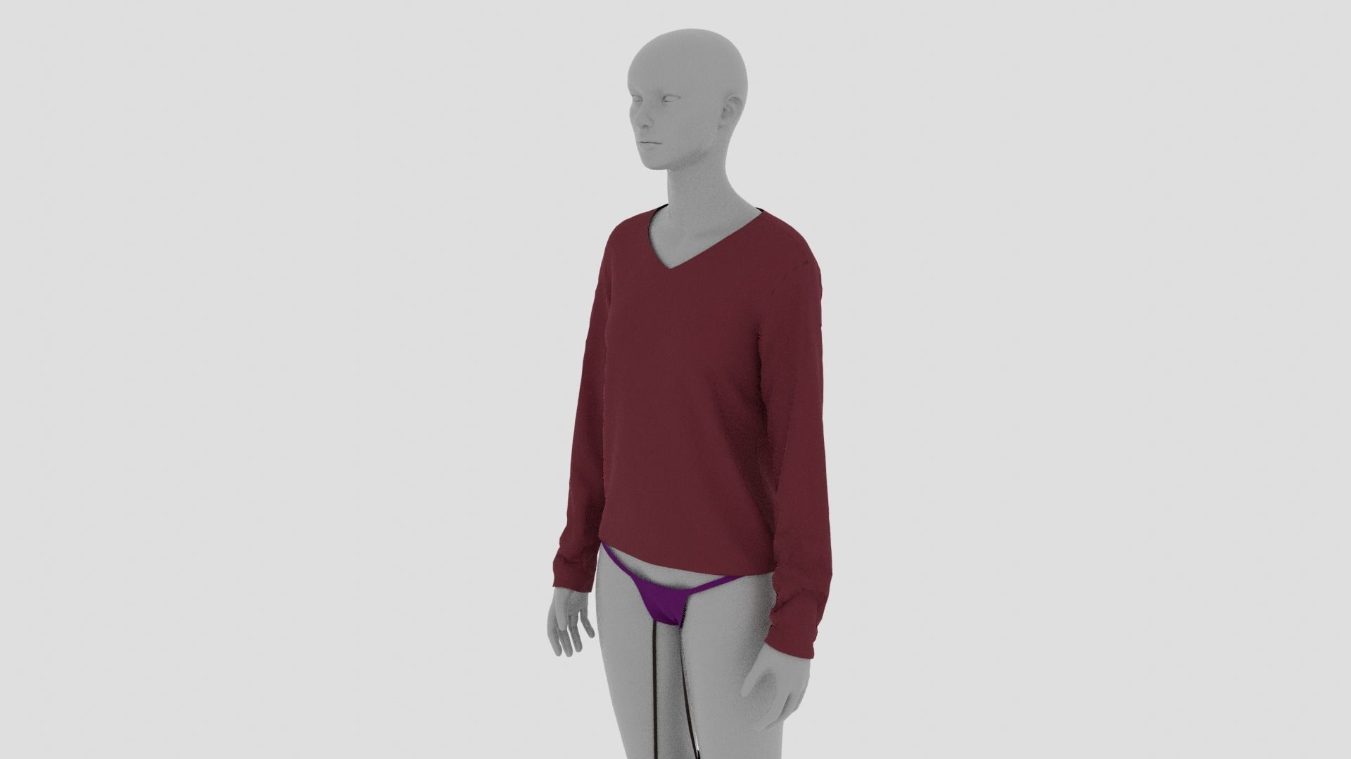 Womens Dress - Female Outfit Clothes Low-poly 3D model_14