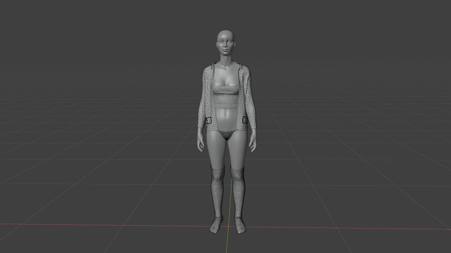 Womens Dress - Female Outfit Clothes Low-poly 3D model_19