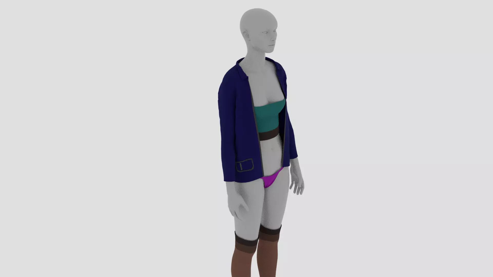Womens Dress - Female Outfit Clothes Low-poly 3D model_0