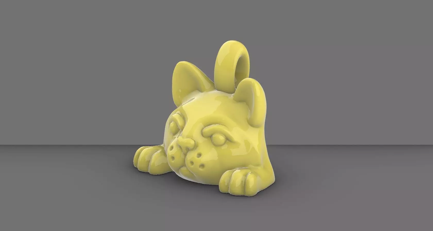 Cute Pug Pendant Design 3D print model_0