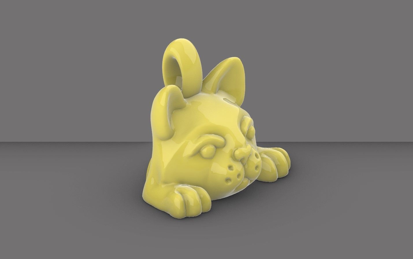 Cute Pug Pendant Design 3D print model_2