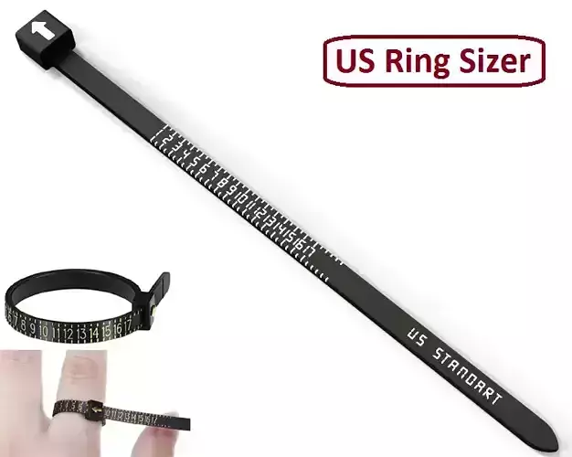 US Finger Ring Sizer  3D print model