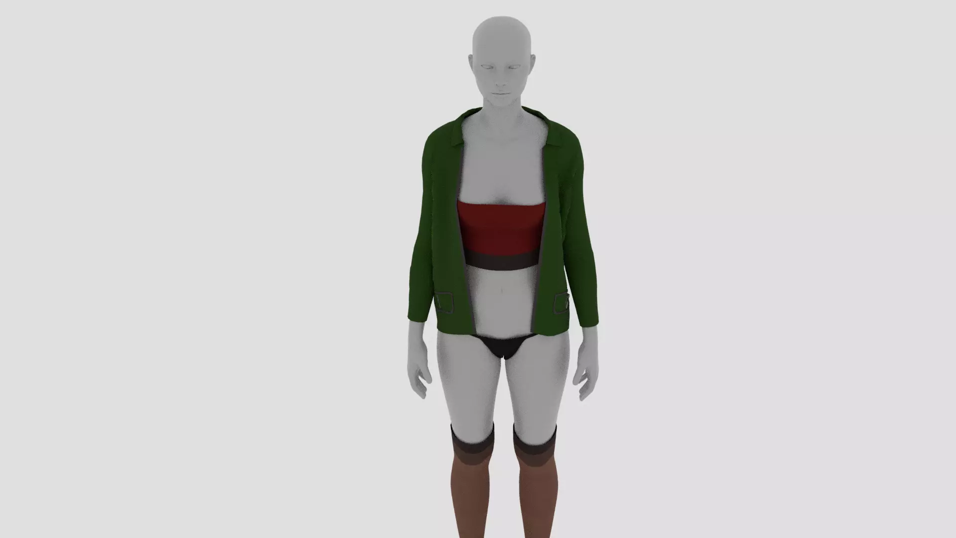 Womens Dress - Female Outfit Clothes Low-poly 3D model_0