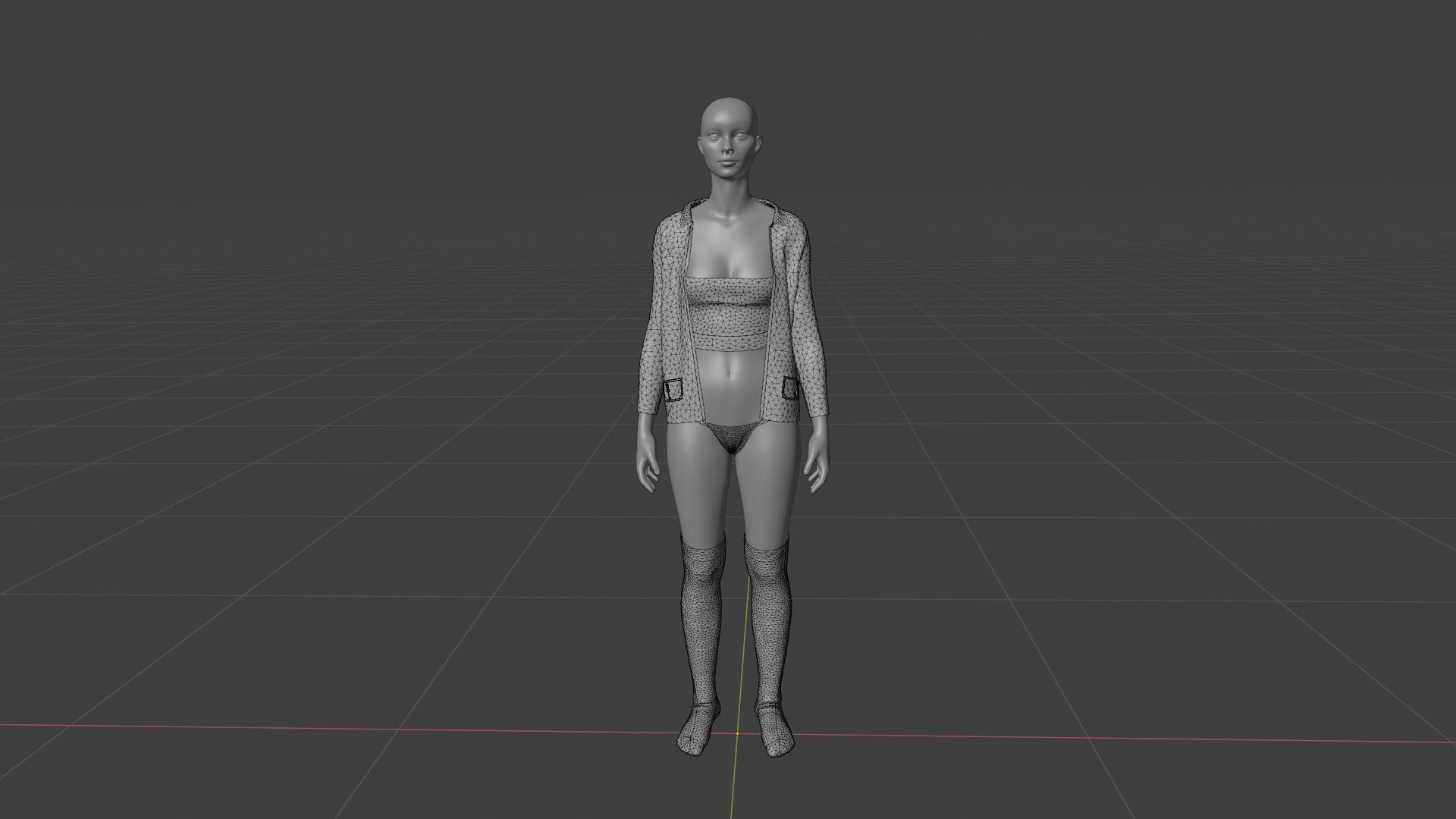 Womens Dress - Female Outfit Clothes Low-poly 3D model_19