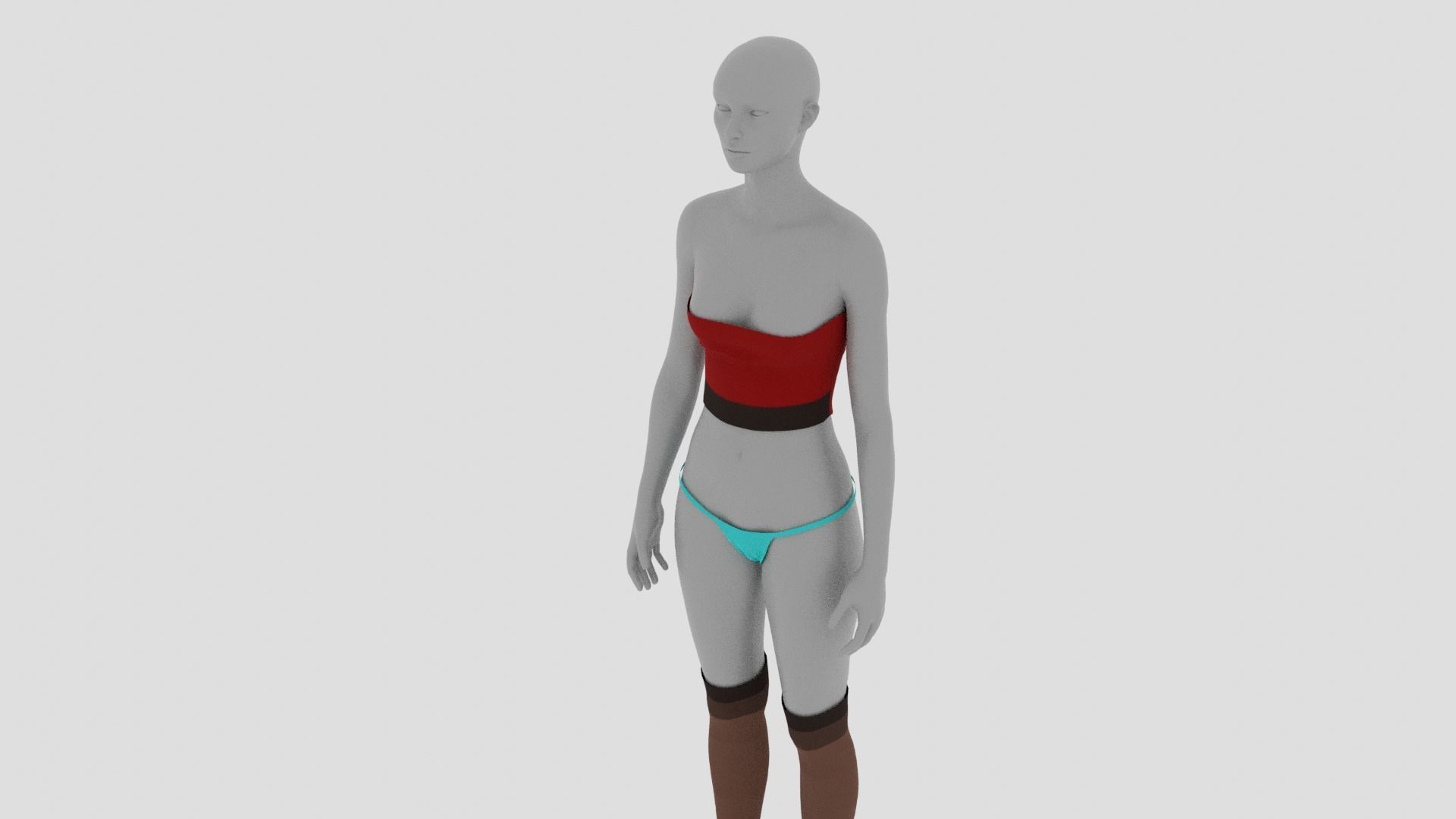 Womens Dress - Female Outfit Clothes Low-poly 3D model_5
