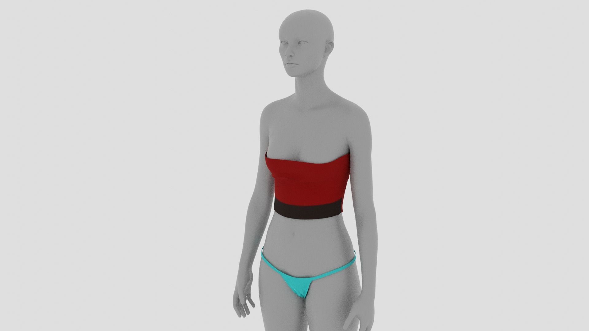 Womens Dress - Female Outfit Clothes Low-poly 3D model_11