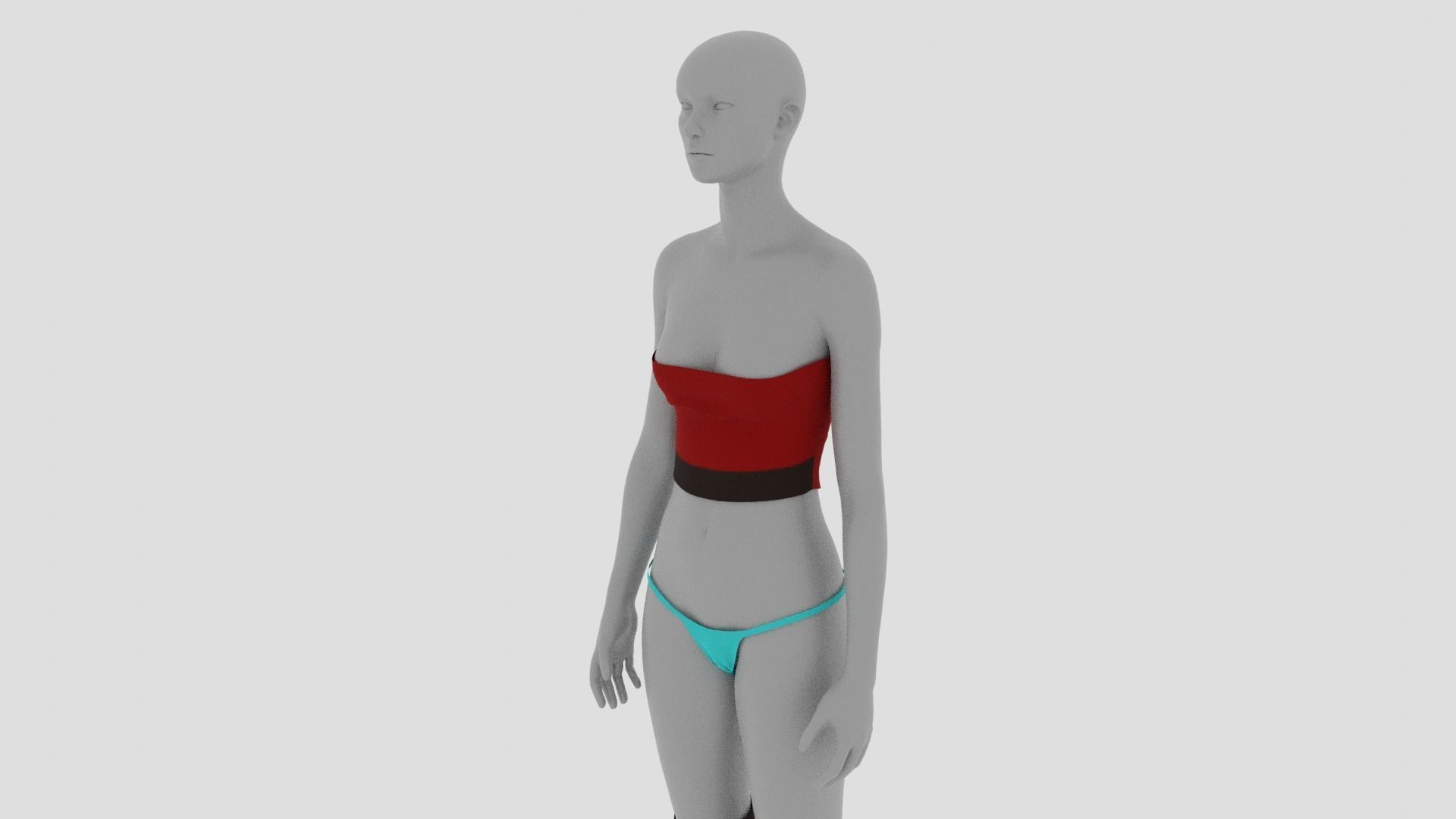 Womens Dress - Female Outfit Clothes Low-poly 3D model_14
