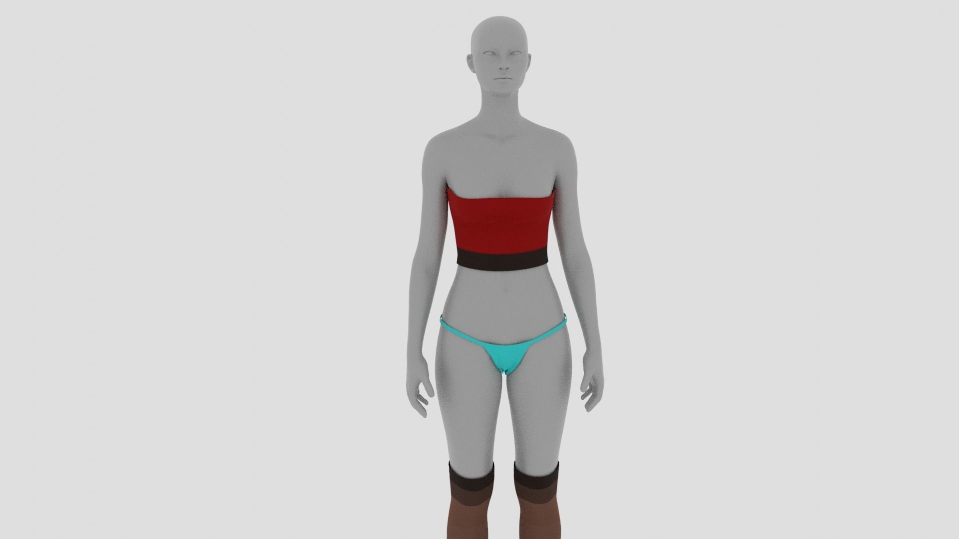 Womens Dress - Female Outfit Clothes Low-poly 3D model_16