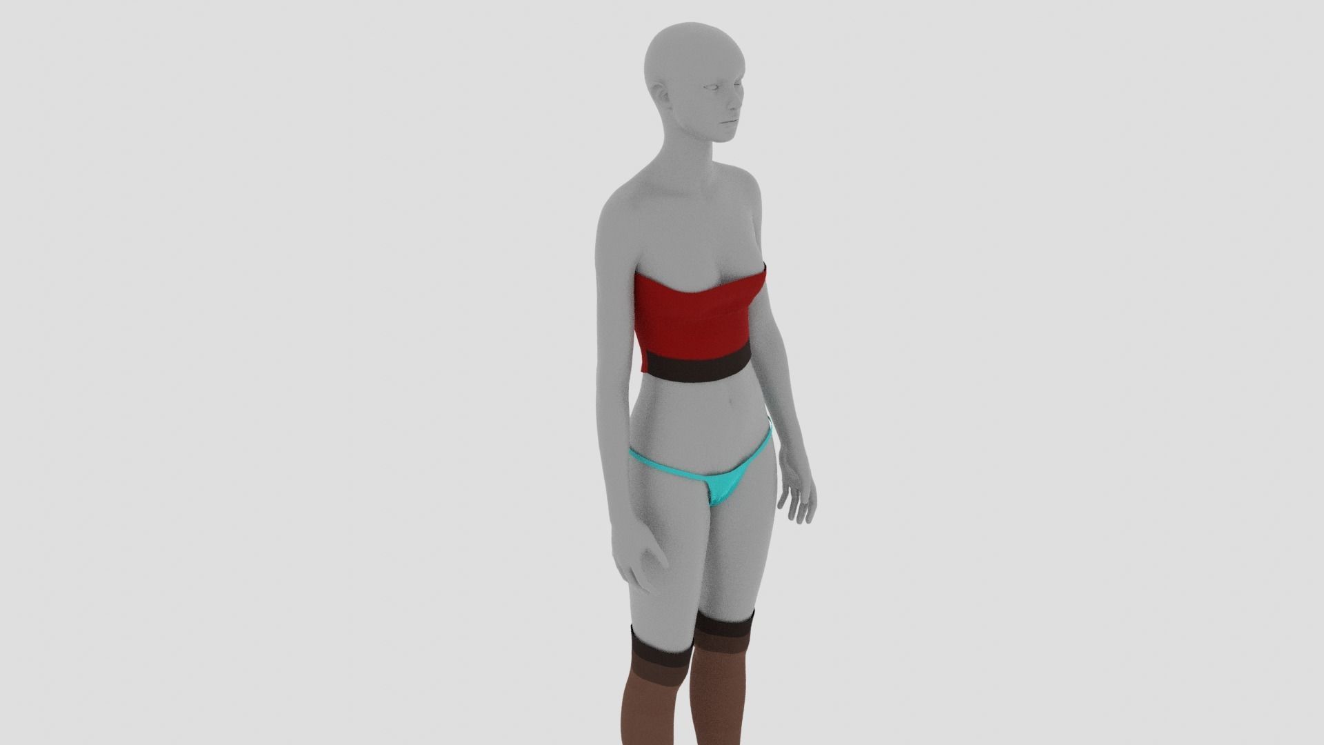 Womens Dress - Female Outfit Clothes Low-poly 3D model_4