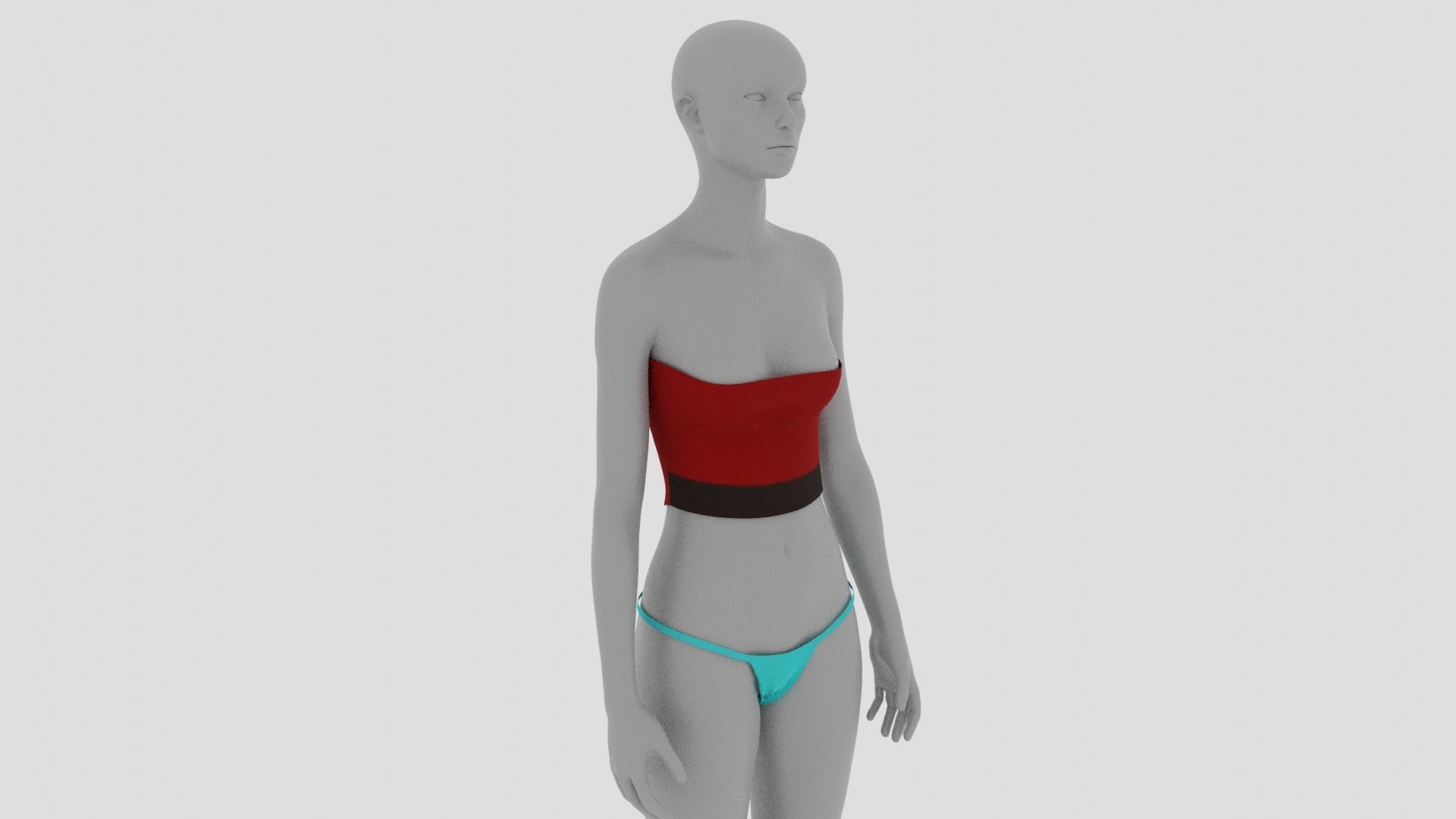 Womens Dress - Female Outfit Clothes Low-poly 3D model_9