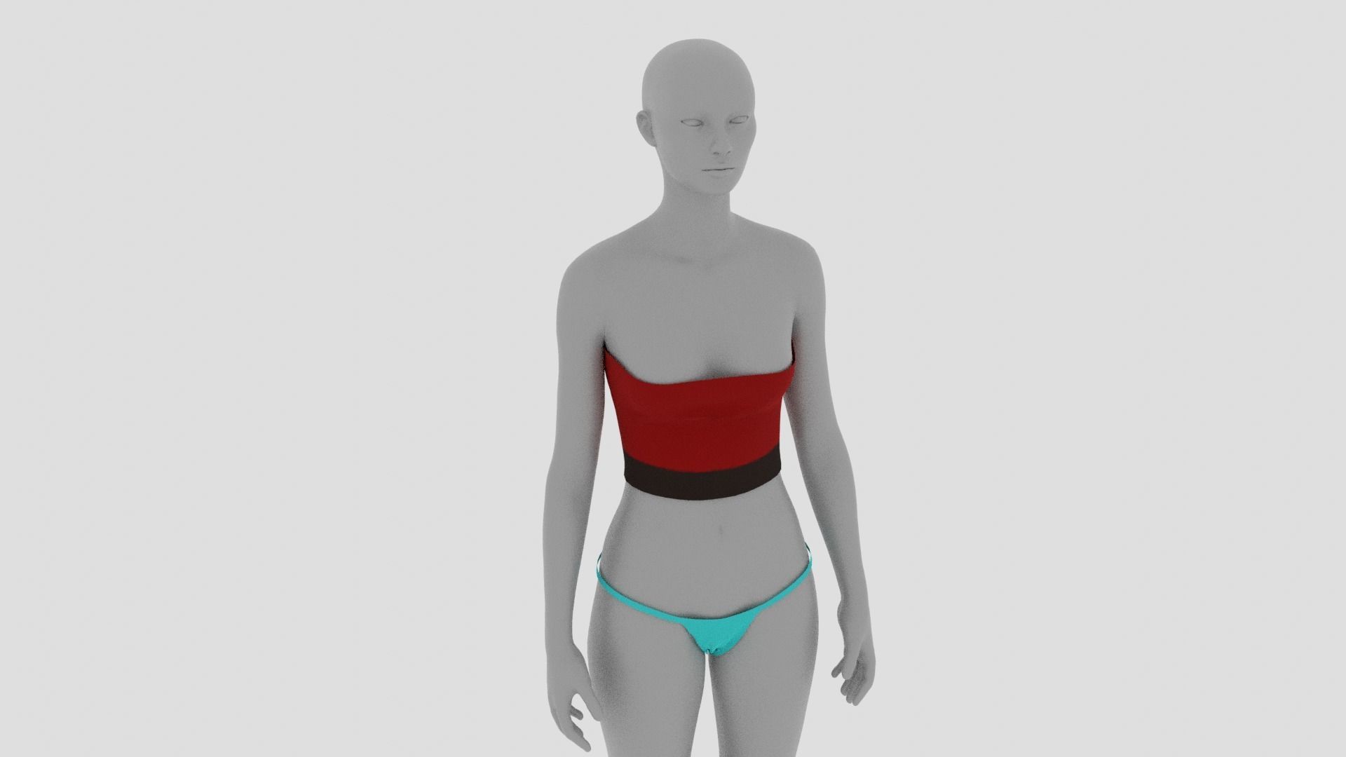Womens Dress - Female Outfit Clothes Low-poly 3D model_12