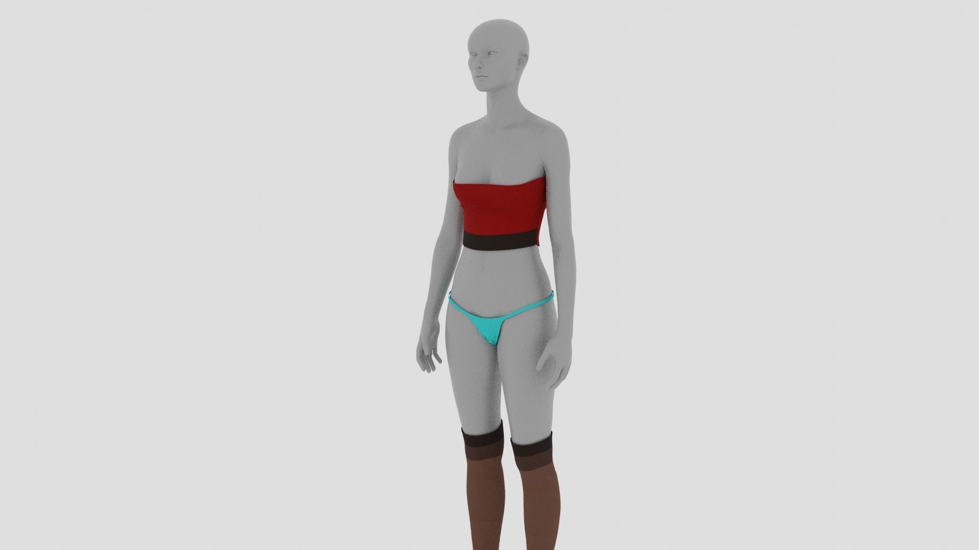 Womens Dress - Female Outfit Clothes Low-poly 3D model_3