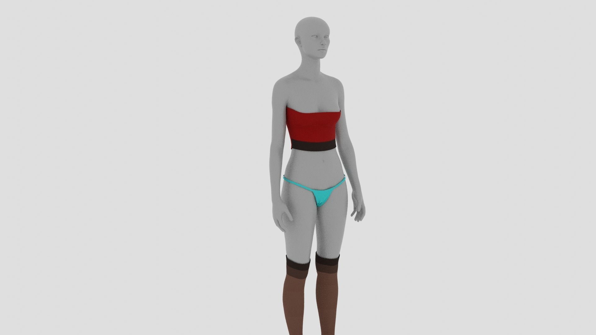 Womens Dress - Female Outfit Clothes Low-poly 3D model_2