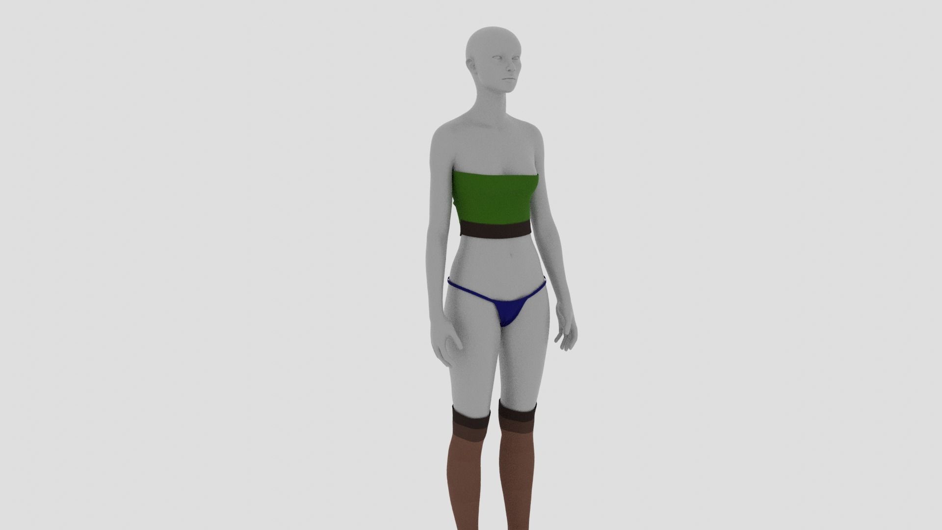 Womens Dress - Female Outfit Clothes Low-poly 3D model_1