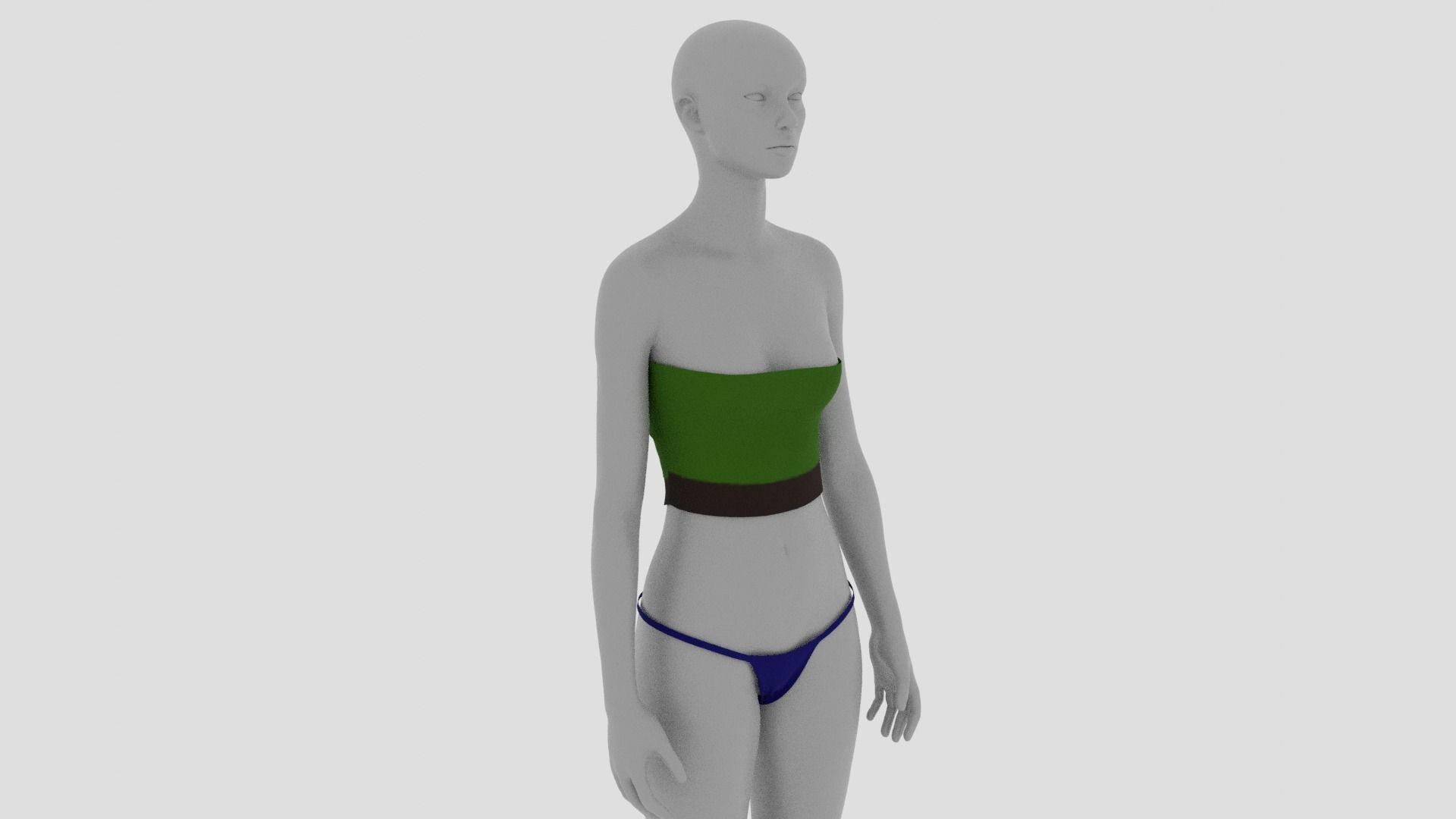 Womens Dress - Female Outfit Clothes Low-poly 3D model_9