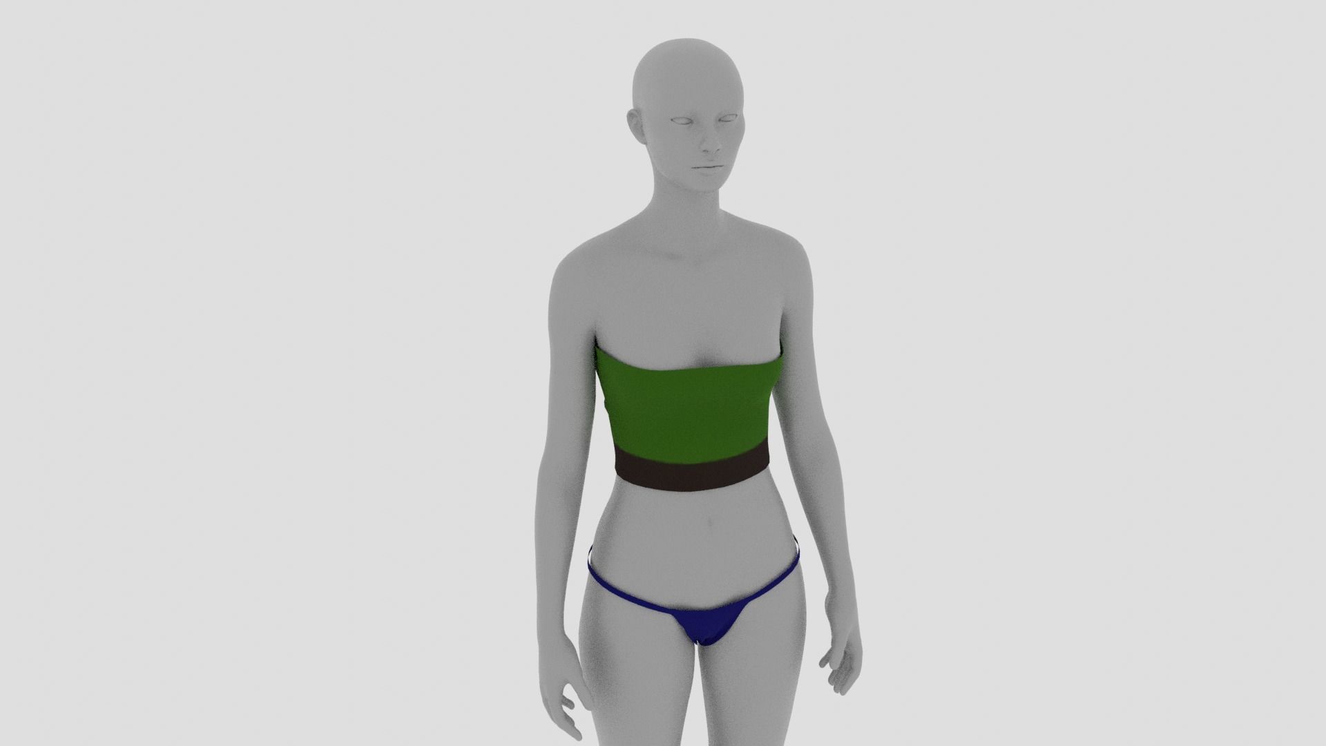 Womens Dress - Female Outfit Clothes Low-poly 3D model_12