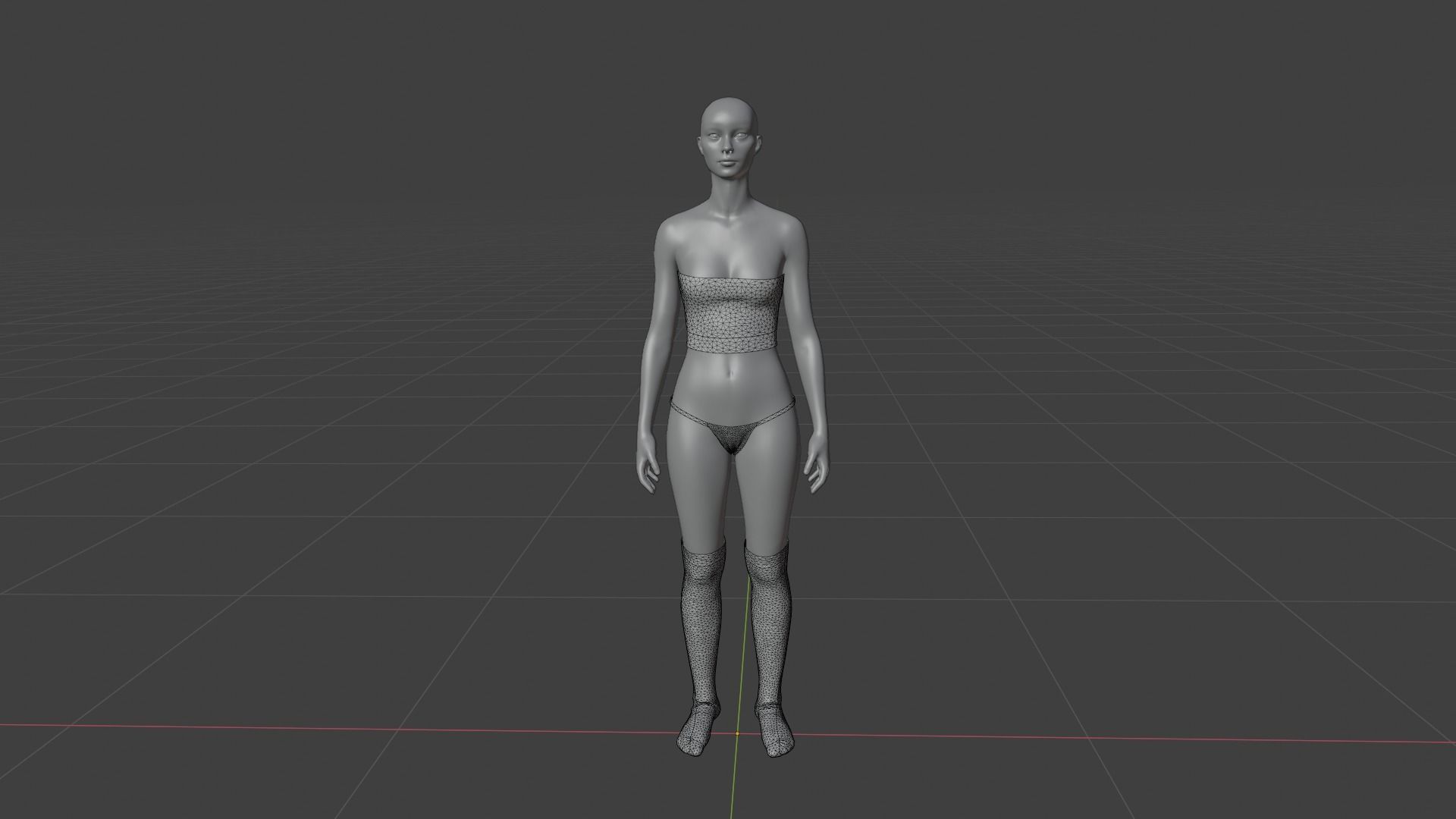Womens Dress - Female Outfit Clothes Low-poly 3D model_19