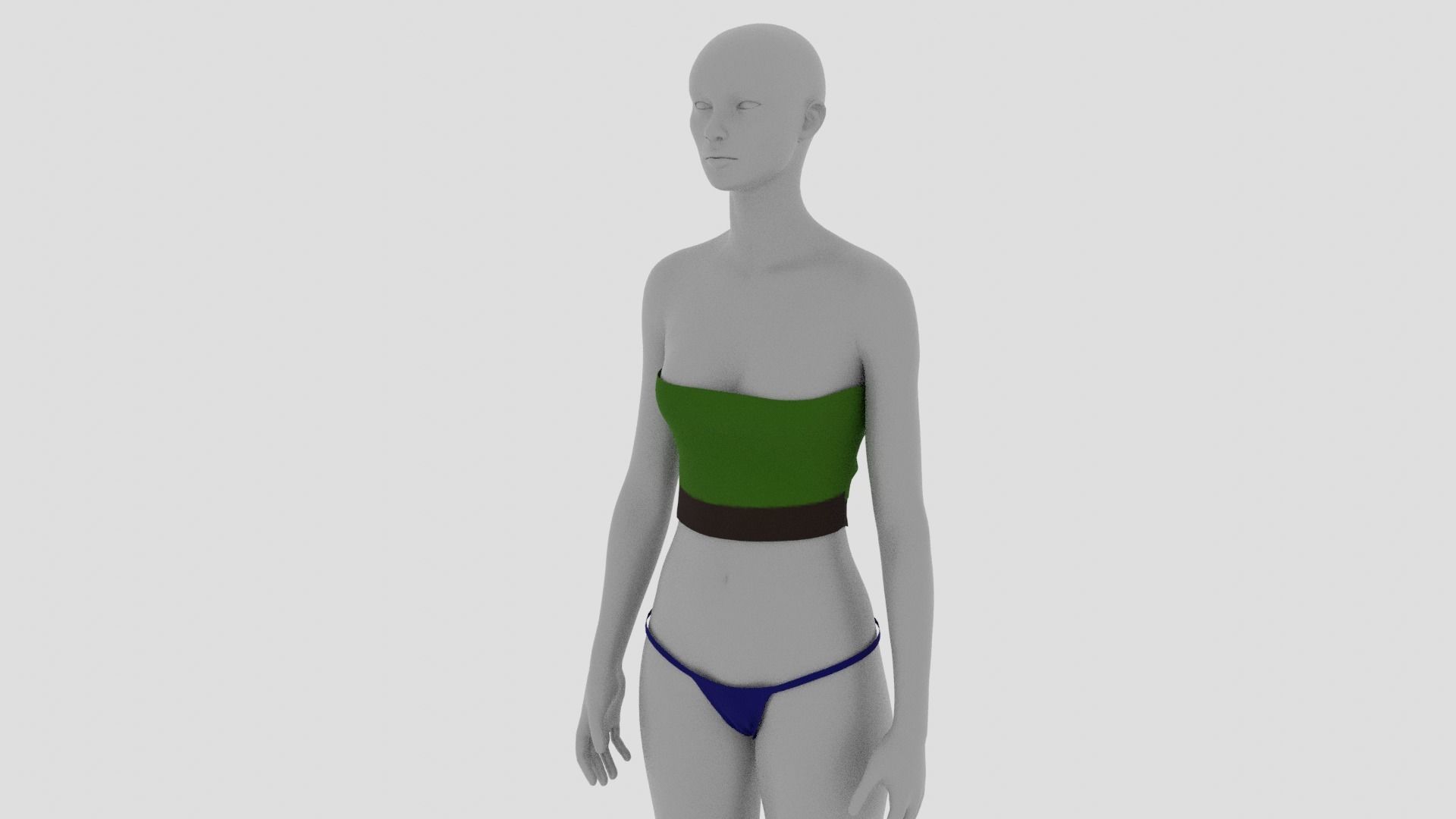 Womens Dress - Female Outfit Clothes Low-poly 3D model_11