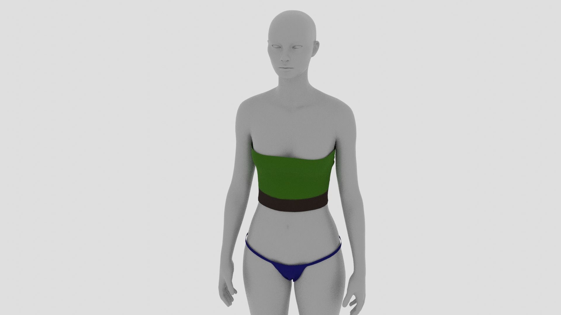 Womens Dress - Female Outfit Clothes Low-poly 3D model_13