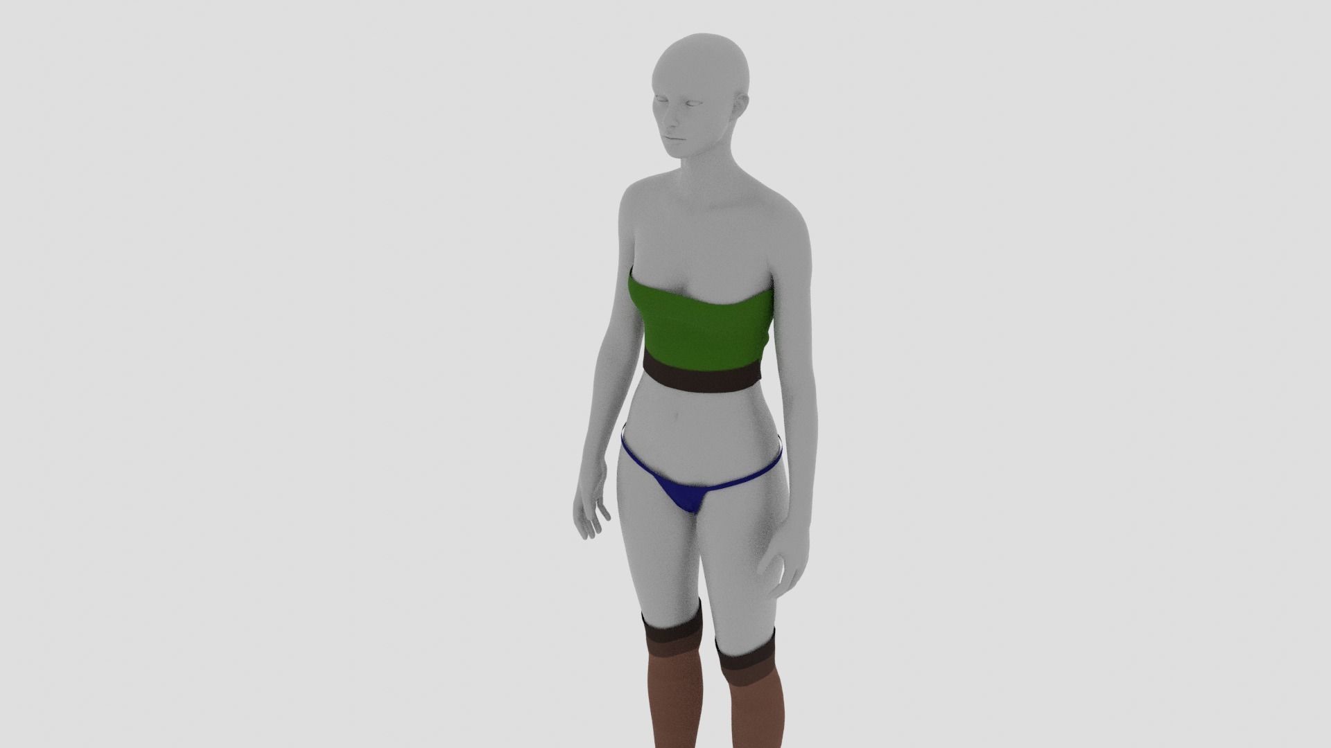 Womens Dress - Female Outfit Clothes Low-poly 3D model_5