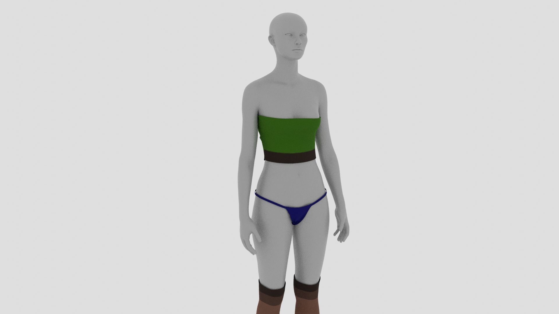 Womens Dress - Female Outfit Clothes Low-poly 3D model_17