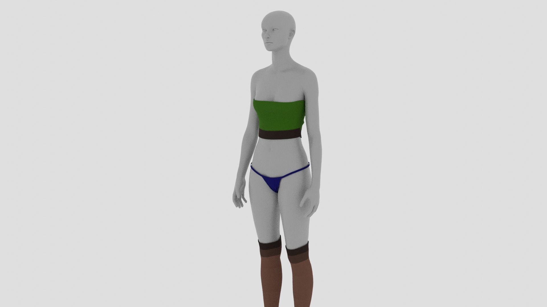 Womens Dress - Female Outfit Clothes Low-poly 3D model_2