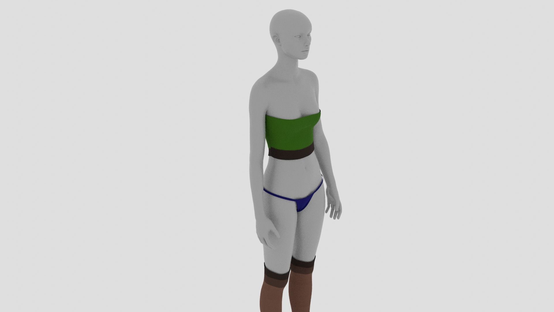 Womens Dress - Female Outfit Clothes Low-poly 3D model_3
