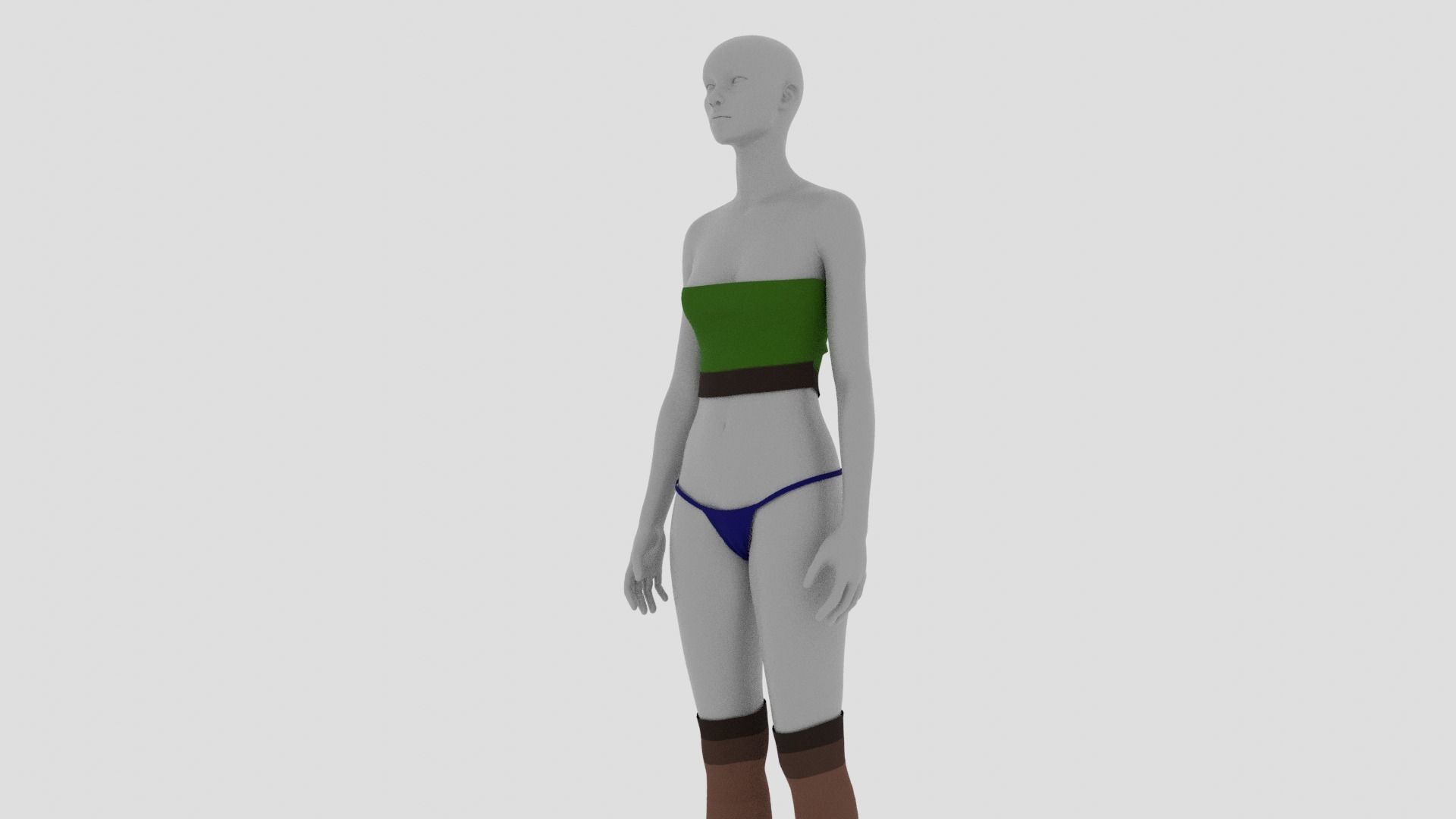 Womens Dress - Female Outfit Clothes Low-poly 3D model_8