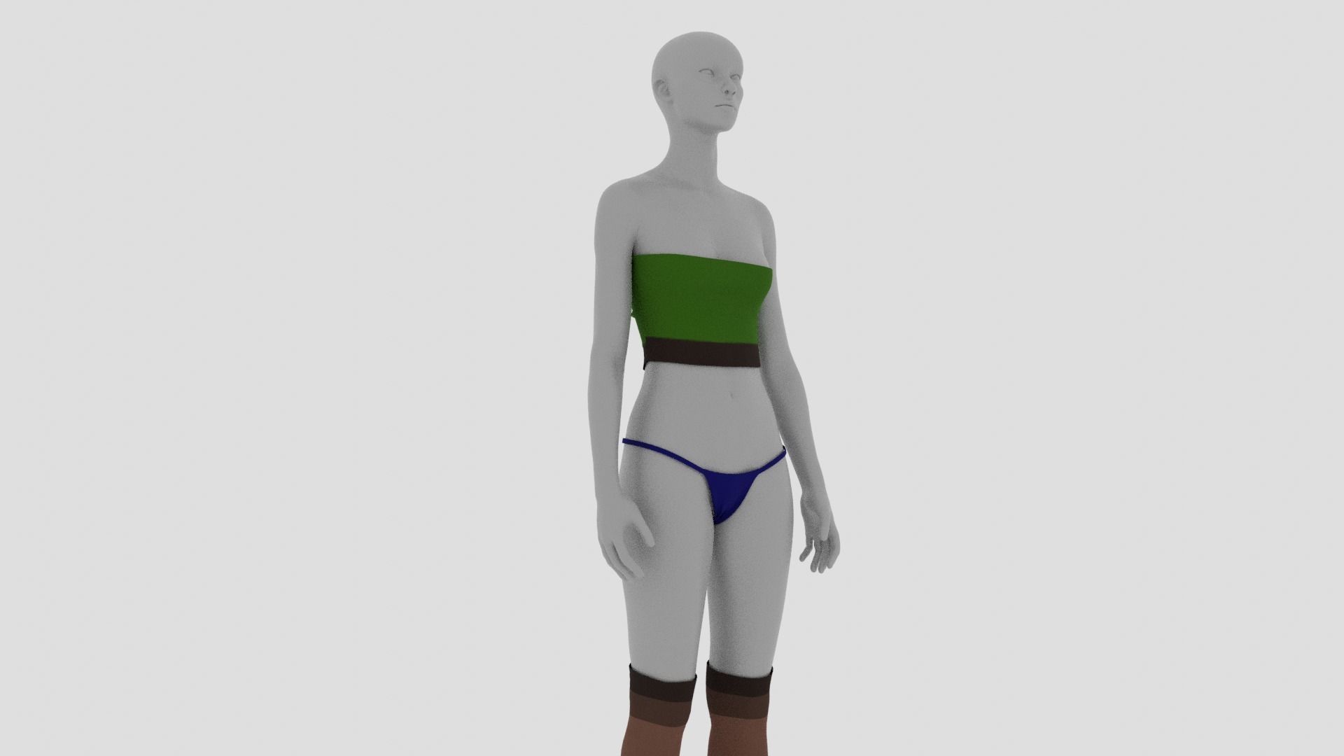 Womens Dress - Female Outfit Clothes Low-poly 3D model_6