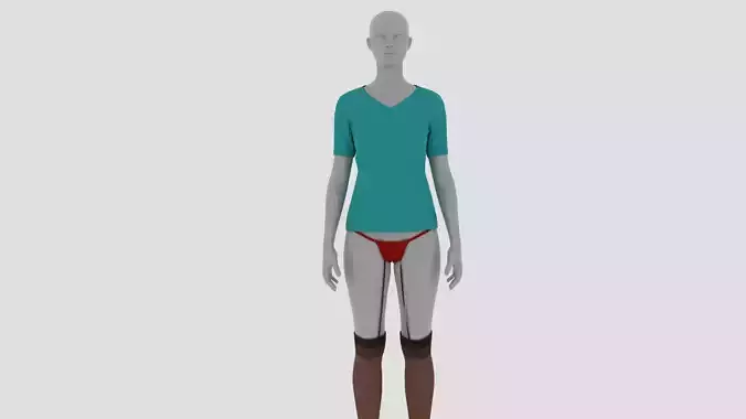 Womens Dress - Female Outfit Clothes Low-poly 3D model