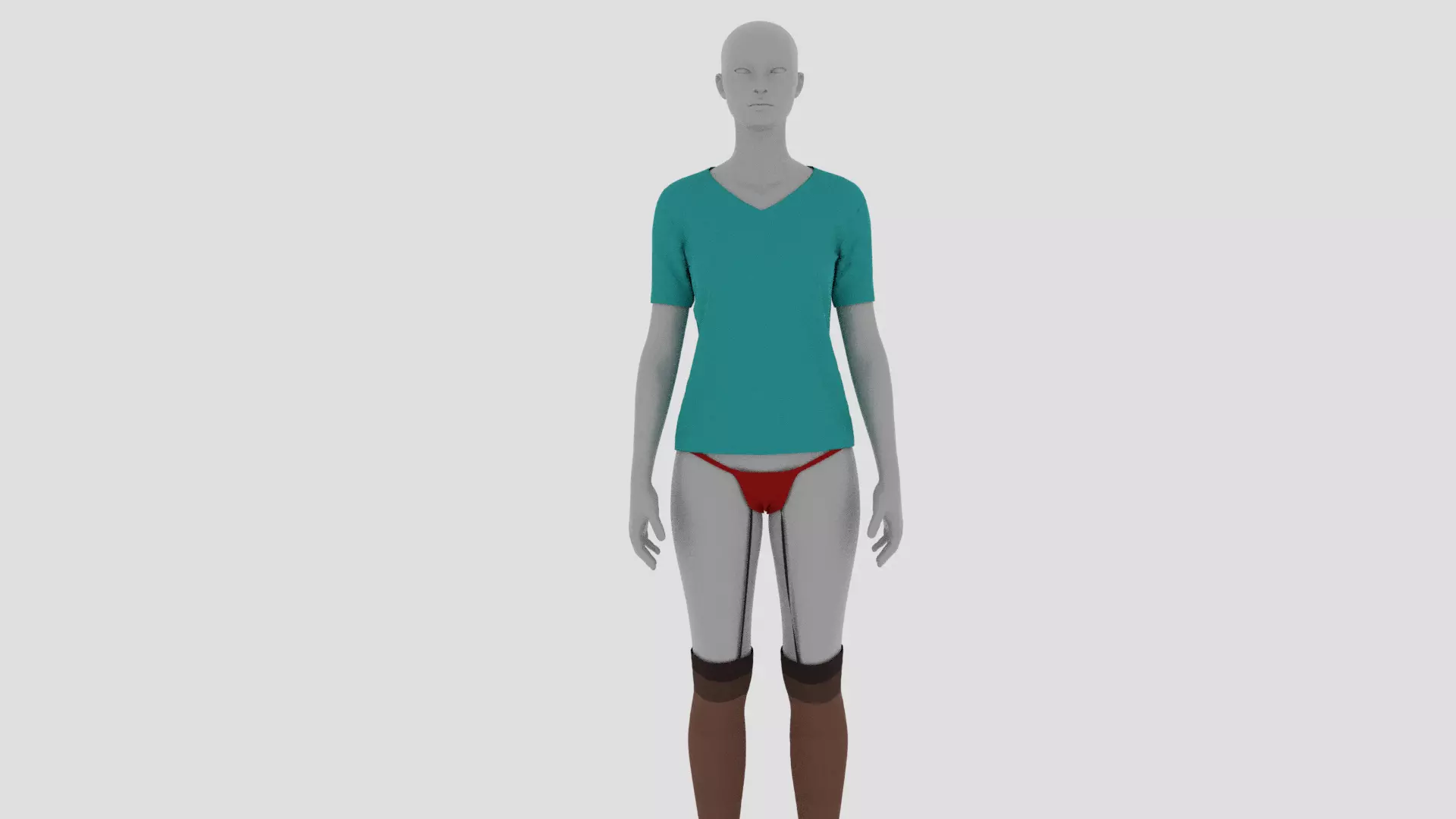 Womens Dress - Female Outfit Clothes Low-poly 3D model_0