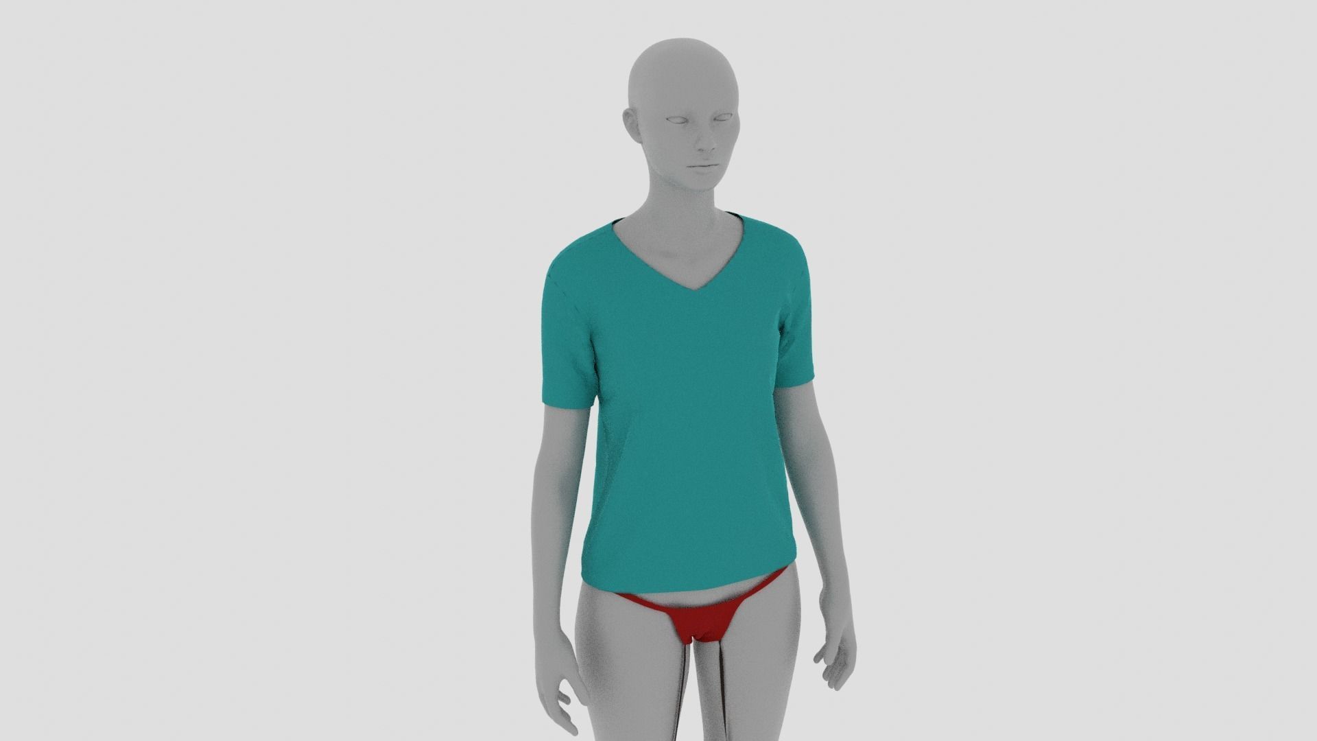 Womens Dress - Female Outfit Clothes Low-poly 3D model_12