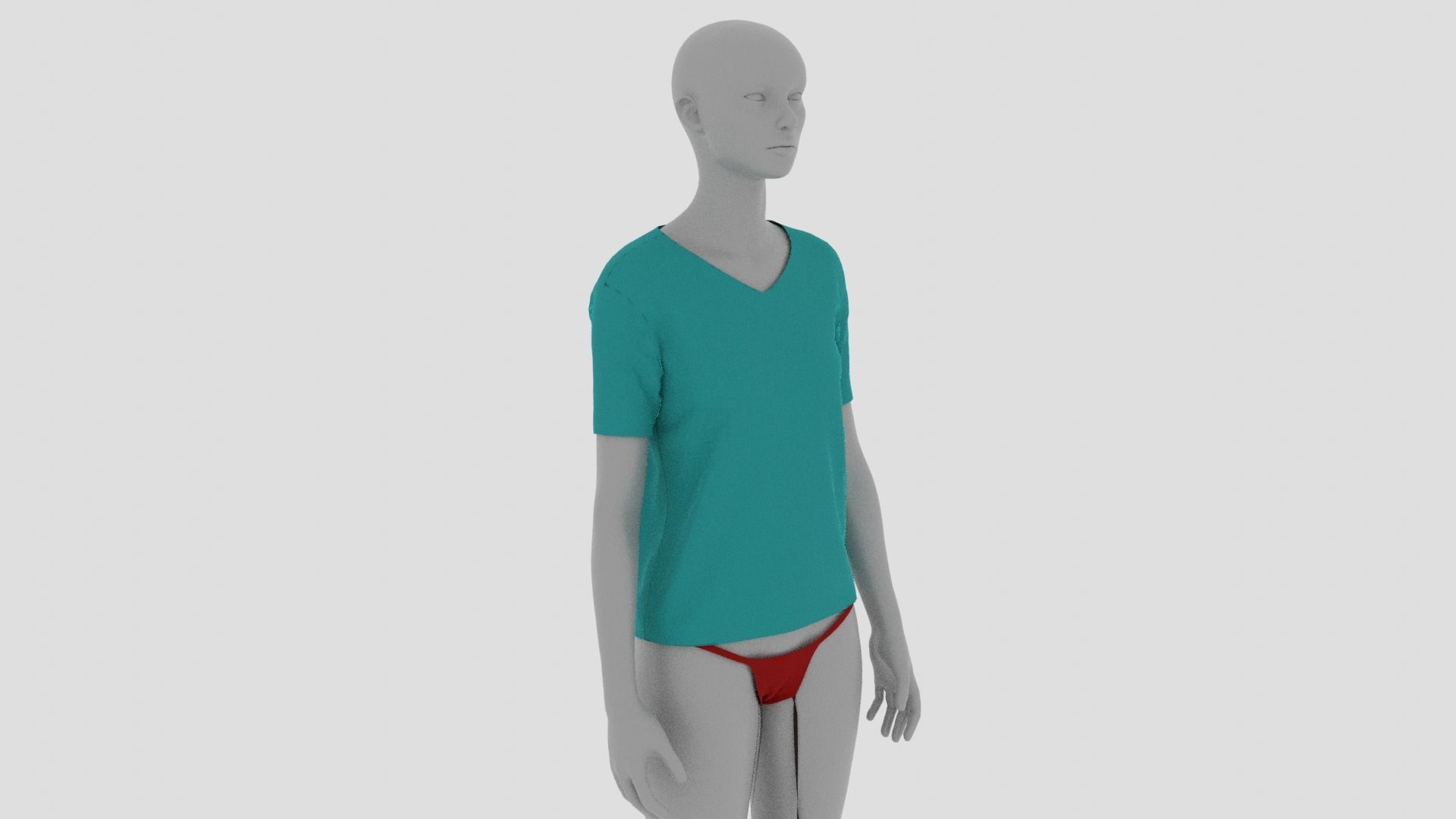 Womens Dress - Female Outfit Clothes Low-poly 3D model_9