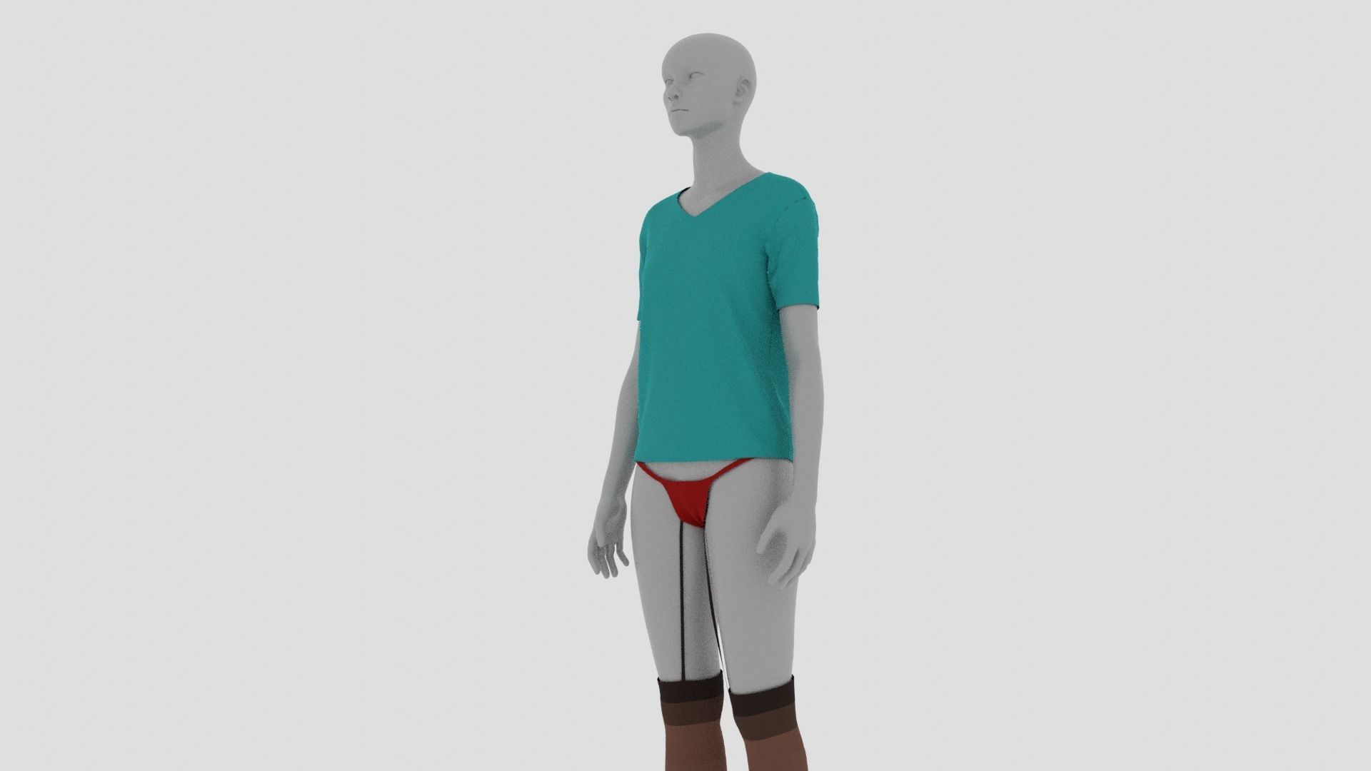Womens Dress - Female Outfit Clothes Low-poly 3D model_8