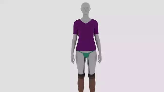 Womens Dress - Female Outfit Clothes Low-poly 3D model