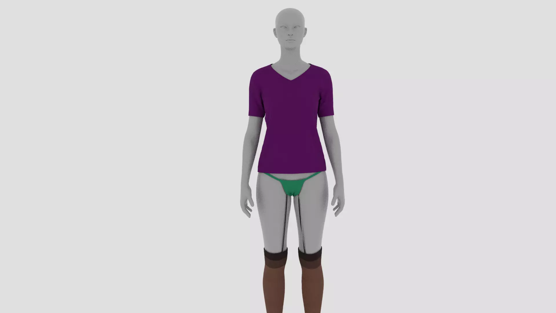 Womens Dress - Female Outfit Clothes Low-poly 3D model_0