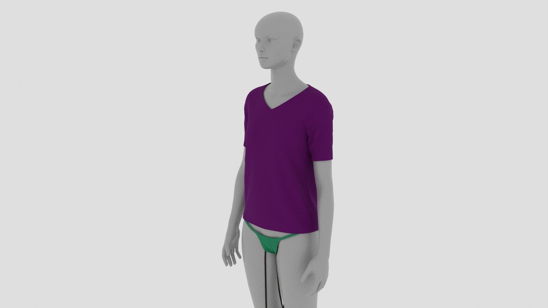 Womens Dress - Female Outfit Clothes Low-poly 3D model_14