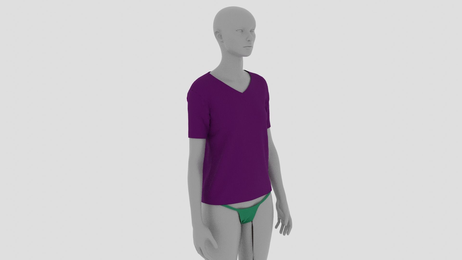 Womens Dress - Female Outfit Clothes Low-poly 3D model_9