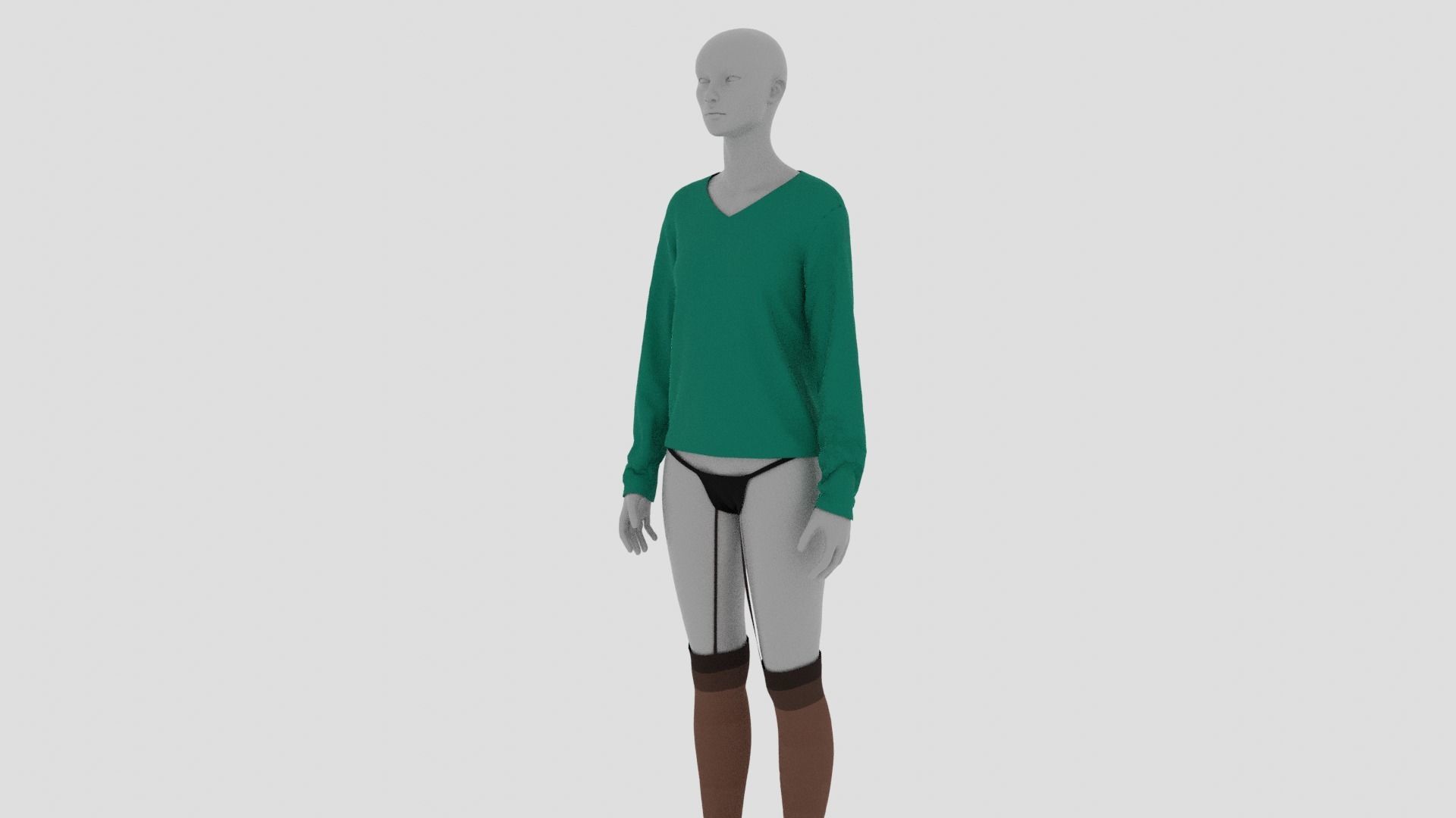 Womens Dress - Female Outfit Clothes Low-poly 3D model_2