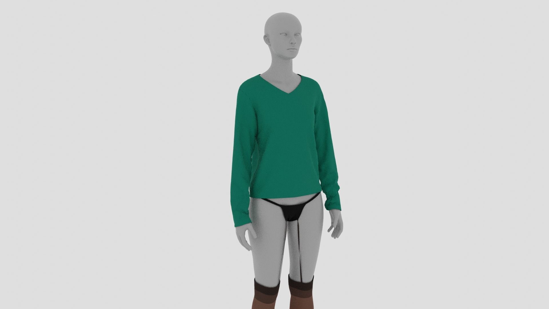 Womens Dress - Female Outfit Clothes Low-poly 3D model_17