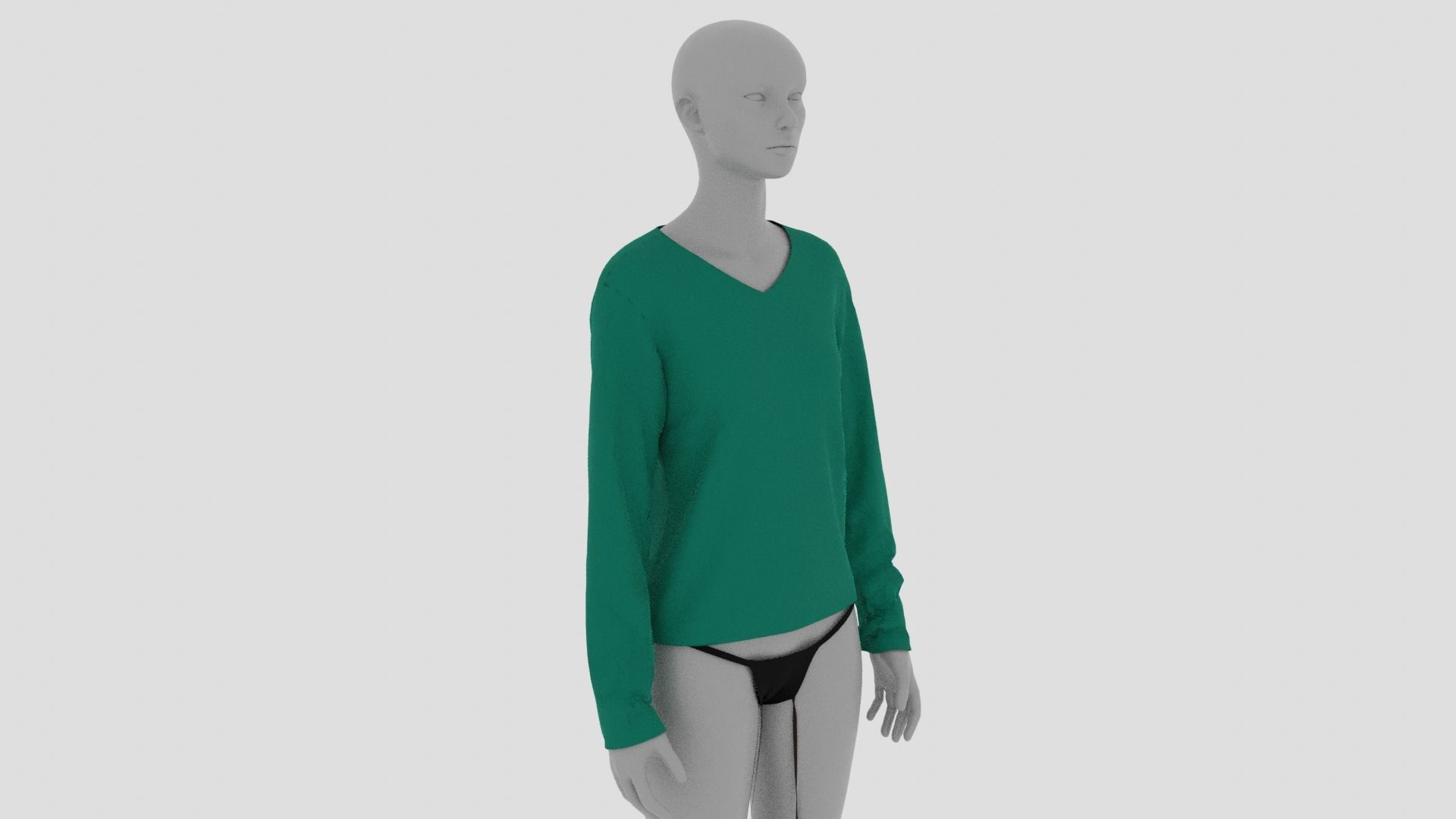 Womens Dress - Female Outfit Clothes Low-poly 3D model_9