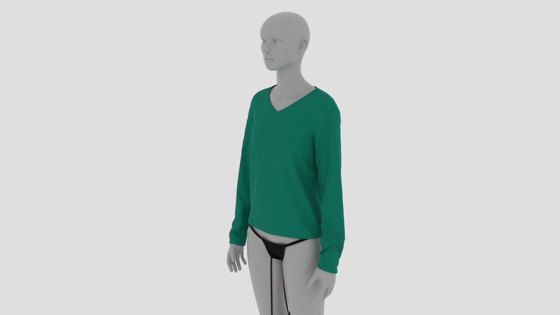 Womens Dress - Female Outfit Clothes Low-poly 3D model_14