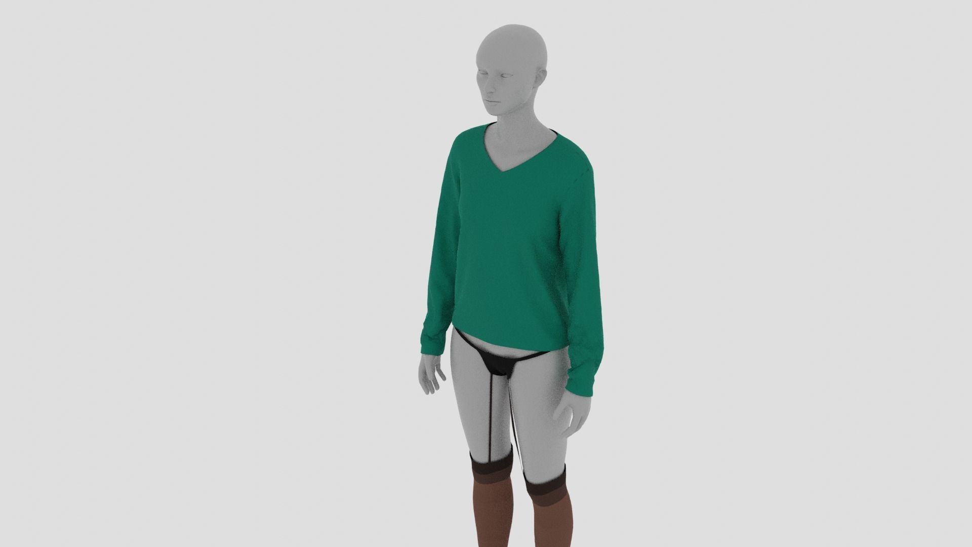 Womens Dress - Female Outfit Clothes Low-poly 3D model_5