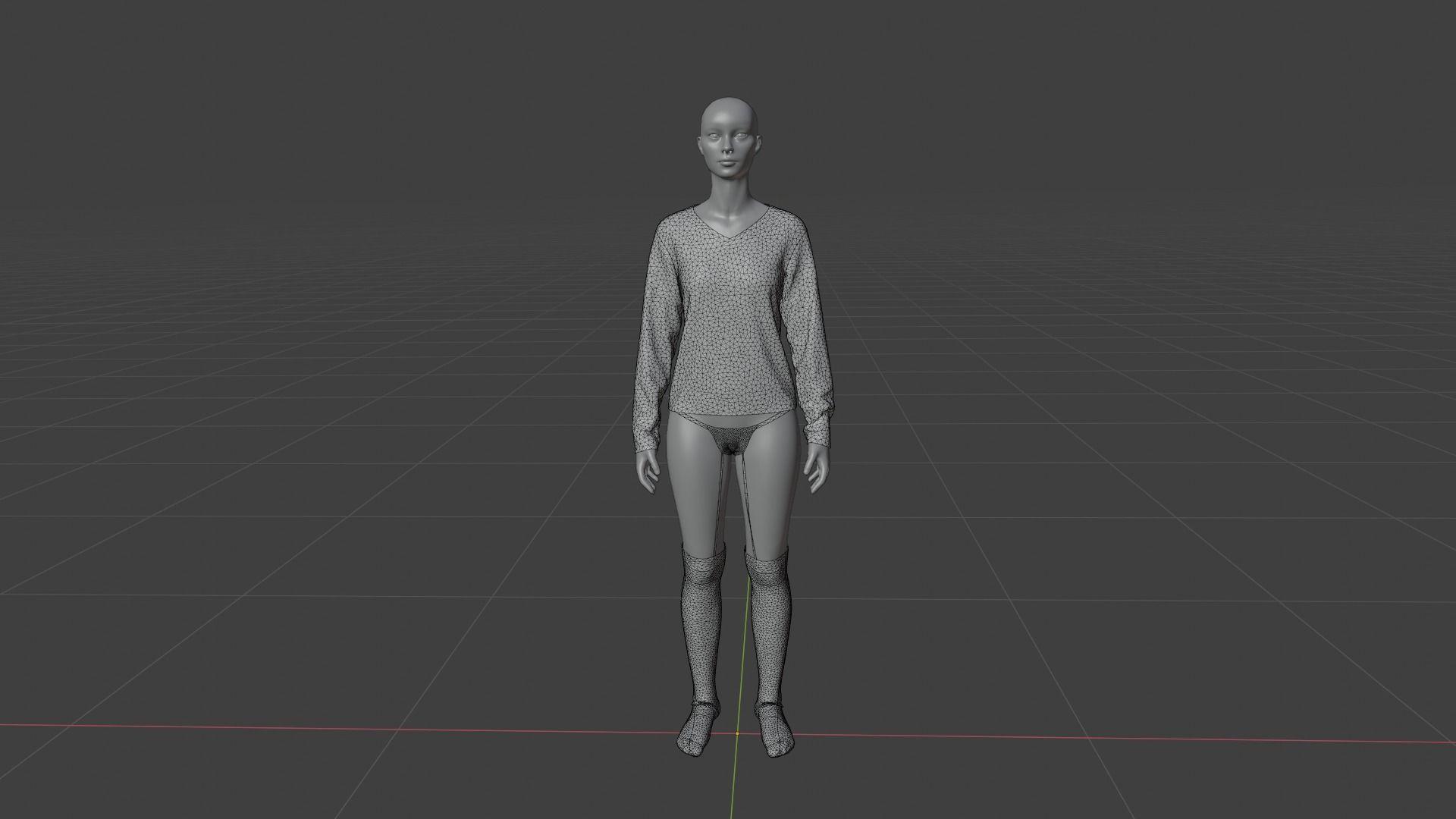 Womens Dress - Female Outfit Clothes Low-poly 3D model_19