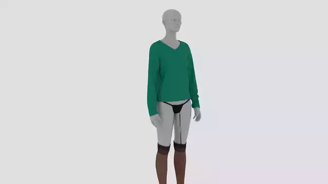 Womens Dress - Female Outfit Clothes Low-poly 3D model