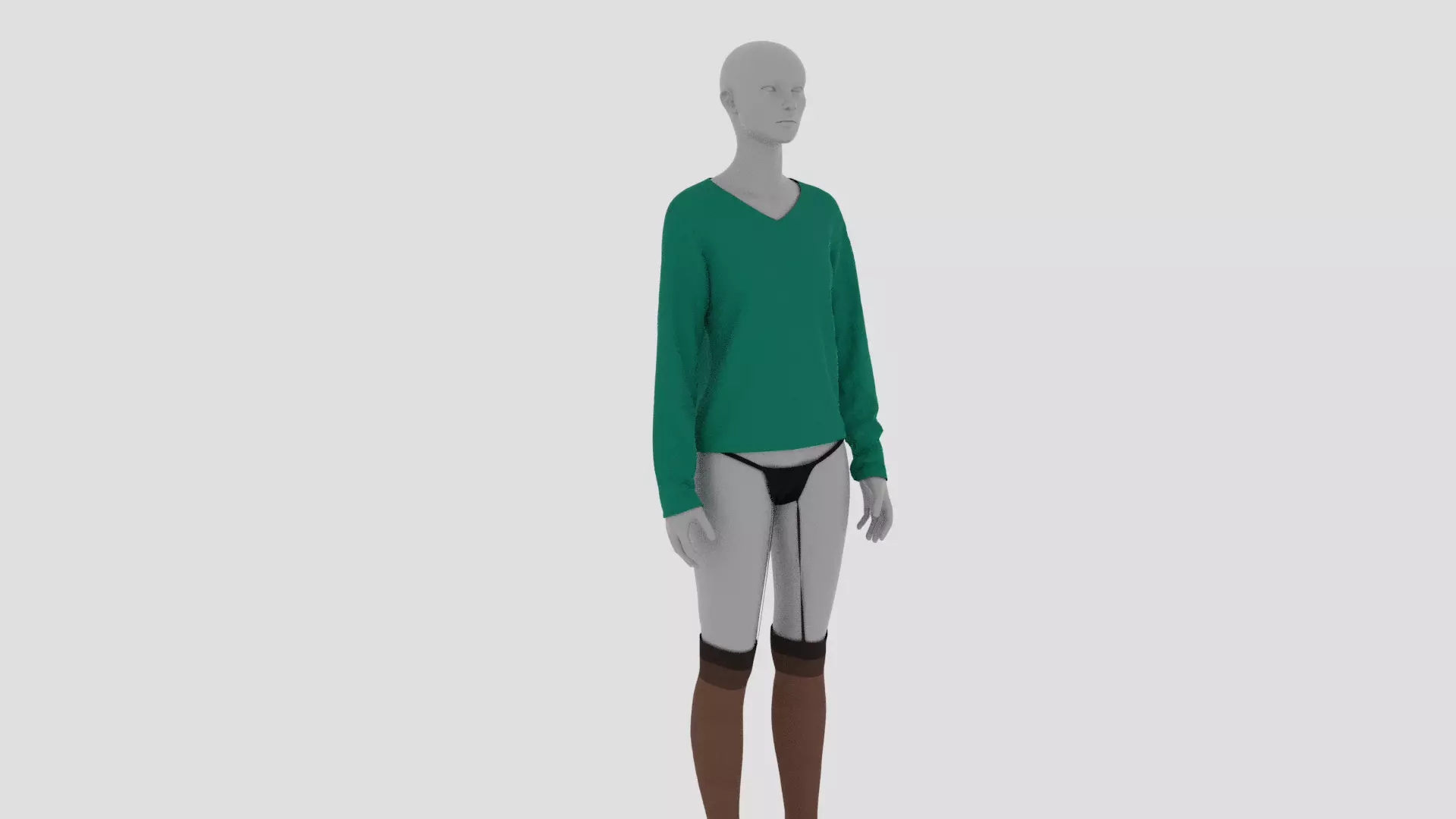 Womens Dress - Female Outfit Clothes Low-poly 3D model_0